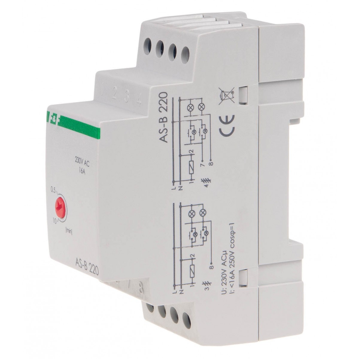 AS-B220 automat schodowy, montaż na szynie DIN 230V F&F