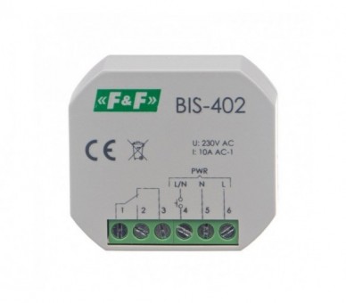BIS-402 przekaźnik bistabilny do montażu podtynkowego F&F