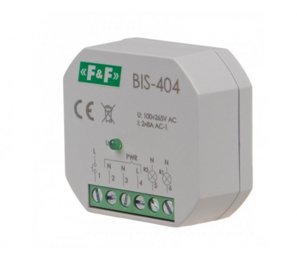 BIS-404 przekaźnik bistabilny sekwencyjny do montażu podtynkowego F&F