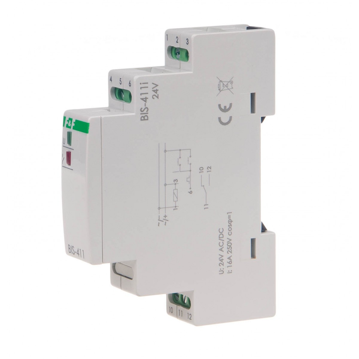 BIS-411-24V przekaźnik bistabilny 9-30 V AC/DC, montaż na szynie DIN F&F
