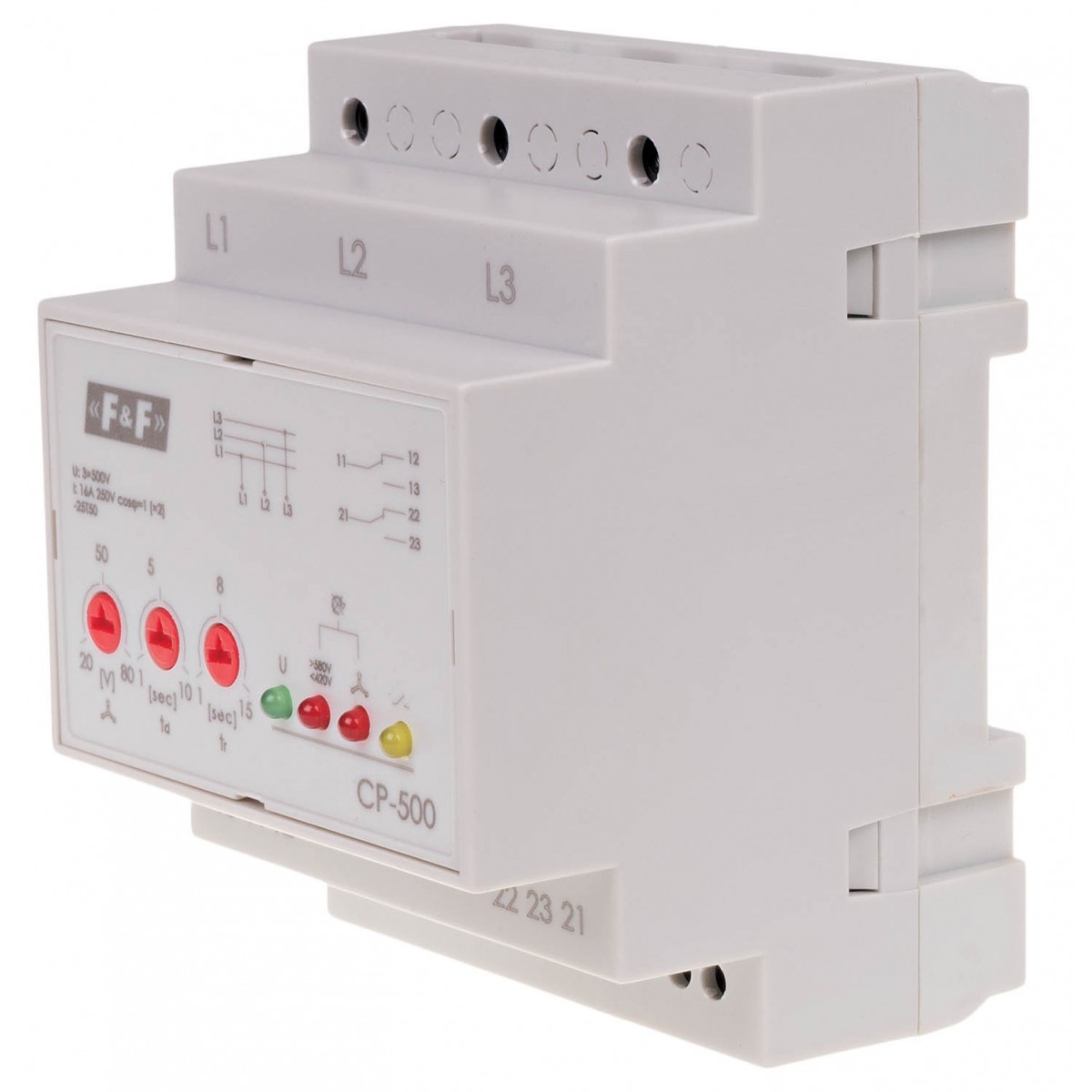 CP-500 Przekaźnik napięciowy trójfazowy CP-500, Un3x500V bez N F&F