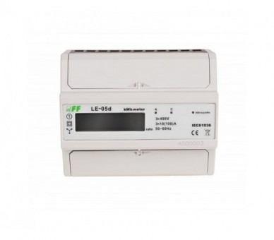 LE-05D licznik energii elektrycznej - trójfazowy, pomiar w ukł. Arona LCD, kl.1, 3x230,400V, 3x10(100A) F&F