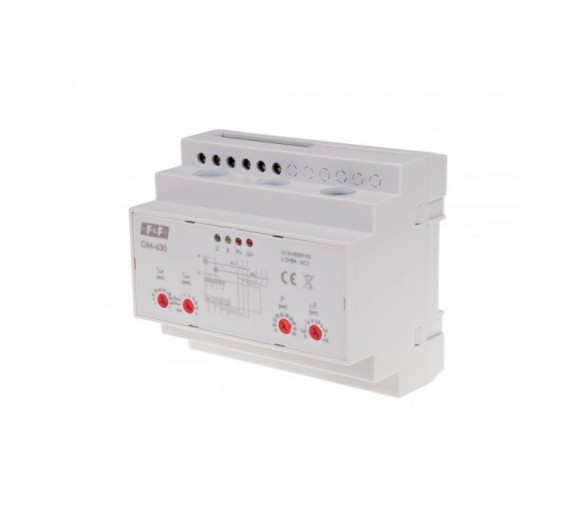 OM-630 ogranicznik poboru mocy, trójfazowy, pomiar bezpośredni do 50kW, montaż na szynie DIN F&F