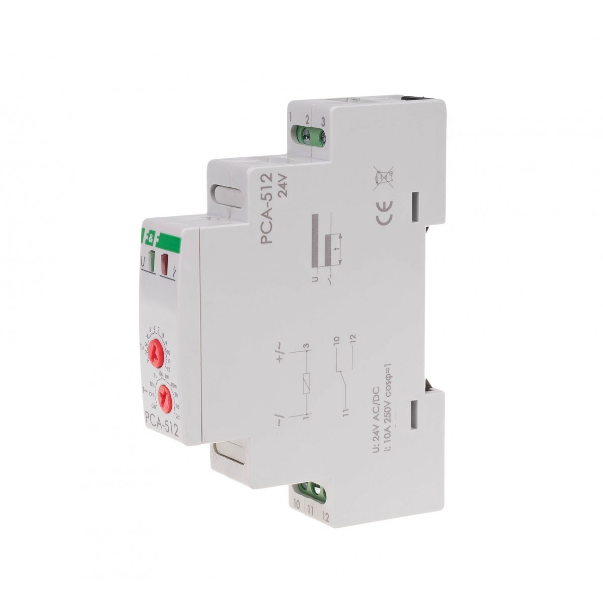 PCA-512-24V przekaźnik czasowy awersyjny, styki: 1NO/NC 24V F&F
