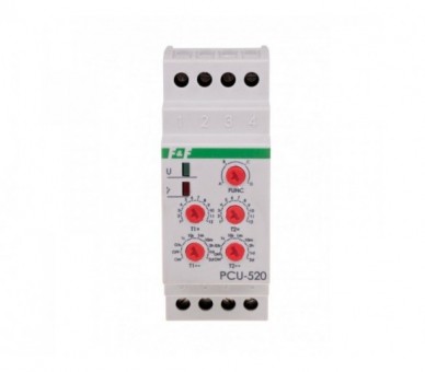 PCU-520-24V Przekaźnik czasowy 2-funkcyjny (nastawa 2 czasów T1 T2, styk: 2xNO/NC 24V F&F