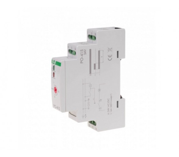 PO-415-24V-1-60S przekaźnik czasowy z opóźnionym odpadaniem, montaż na szynie DIN, 24V F&F