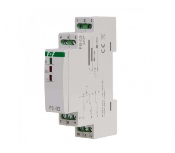 PSI-02-230V przetwornik sygnału ciągły na impuls PSI-02 230V montaz na szynie DIN F&F