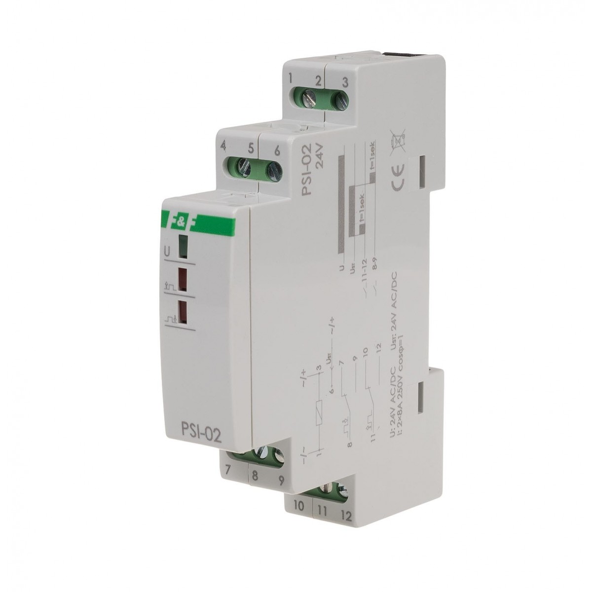 PSI-02-24V przetwornik sygnału ciągły na impuls PSI-02 24V,montaz na szynie DIN F&F