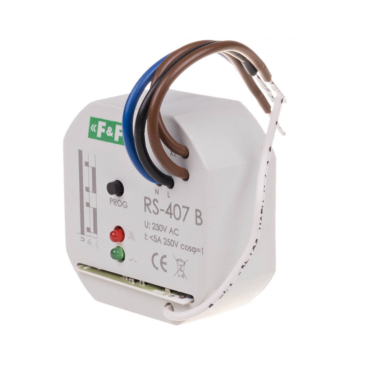 RS-407B odbiornik bistabilny, 230V 5A, , montaż w puszce Ø60 RS-407 B F&F