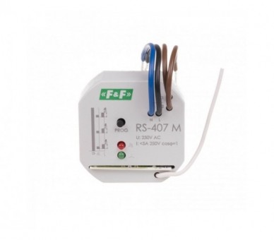 RS-407M odbiornik monostabilny, 230V 5A, , montaż w puszce Ø60 RS-407 M F&F