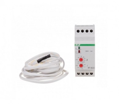 RT-822 regulator temperatury - zakres temperatur 30-60°C montaz na szynie DIN, styk: 1NO/NC 230V AC F&F
