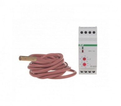 RT-823 regulator temperatury - zakres temperatur 60-95°C montaz na szynie DIN, styk: 1NO/NC 230V AC F&F