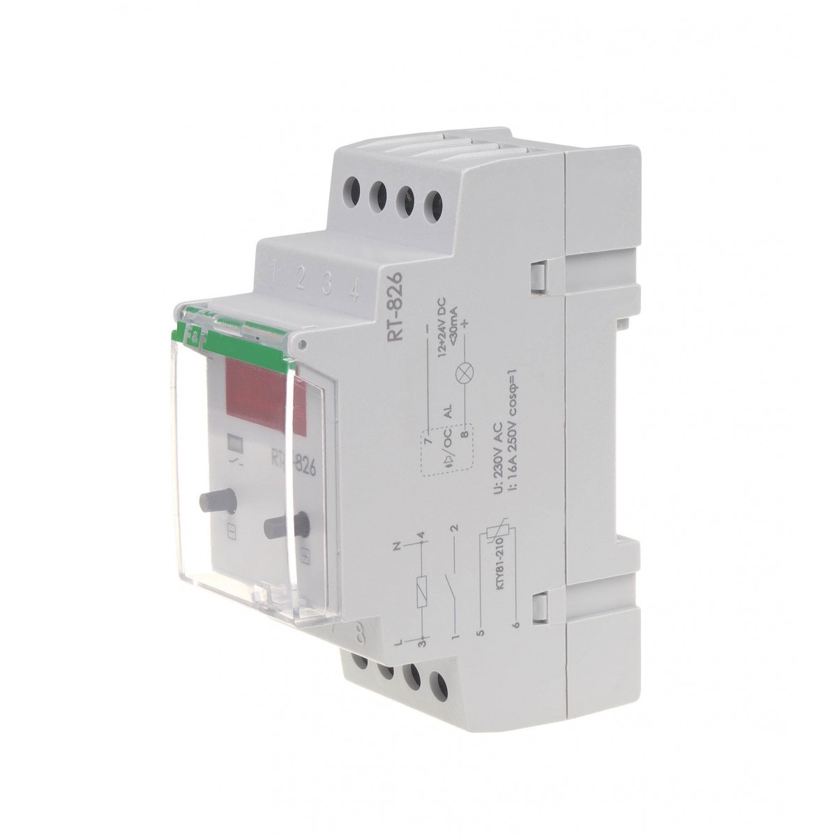 RT-826 cyfrowy regulator temperatury -25-130°C z LCD - montaż DIN styk: 1NO 230V AC, bez sondy temp. F&F