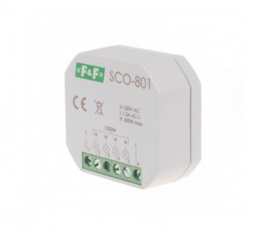 SCO-801 ściemniacz oświetlenia bez pamięci, montaż podtynkowy zasilanie 230V AC 300W F&F