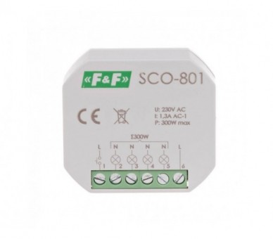 SCO-801 ściemniacz oświetlenia bez pamięci, montaż podtynkowy zasilanie 230V AC 300W F&F
