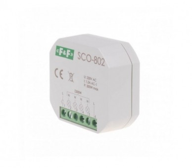 SCO-802 ściemniacz oświetlenia z pamięcią montaż podtynkowy zasilanie 230V AC 300W F&F