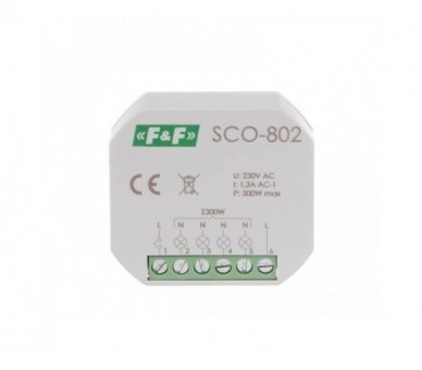 SCO-802 ściemniacz oświetlenia z pamięcią montaż podtynkowy zasilanie 230V AC 300W F&F