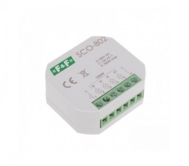 SCO-802 ściemniacz oświetlenia z pamięcią montaż podtynkowy zasilanie 230V AC 300W F&F