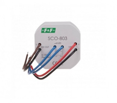 SCO-803 ściemniacz oświetlenia LED, z pamięcią, zasilanie 12V DC, 36W, montaż w puszce Ø60 F&F
