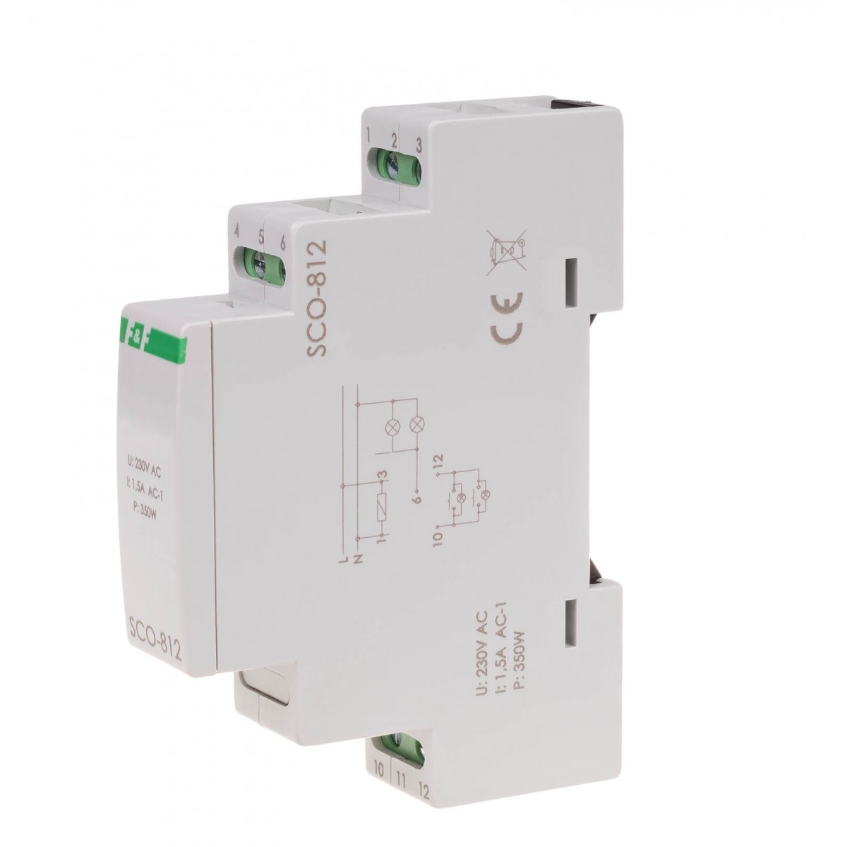 SCO-812 ściemniacz oświetlenia SCO-812 montaż na szynie DIN zasilanie 230V AC 350W F&F