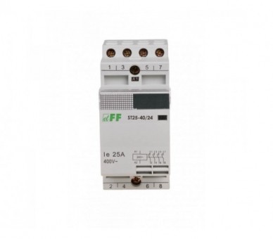 ST25-40-24V Stycznik modułowy, montaż na szynie, styki 4NO, 25A F&F