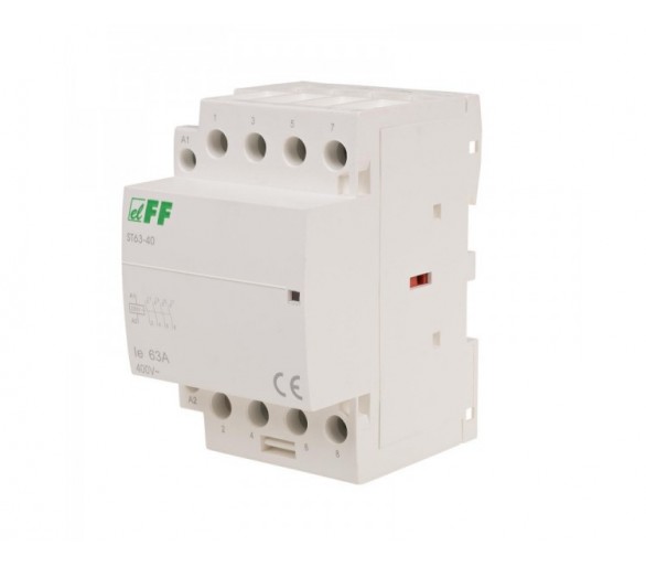 ST63-40 Stycznik modułowy, montaż na szynie, styki 4NO, 63A F&F