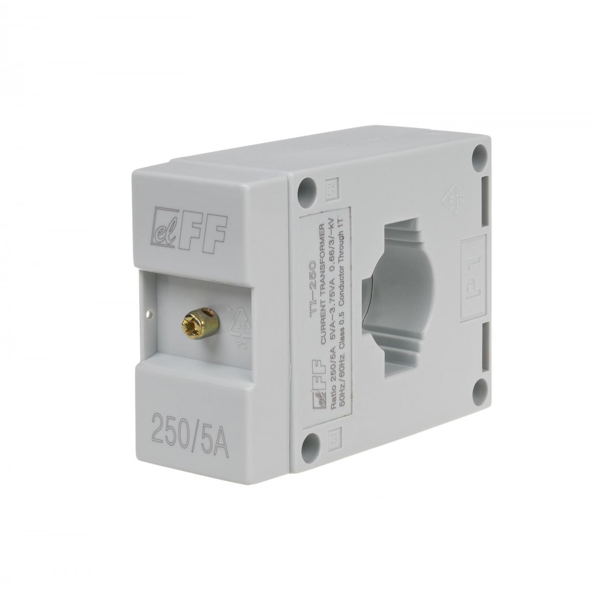 TI-250-5 Przekładnik prądowy 250/5A Ø22, kl. 0,5 F&F