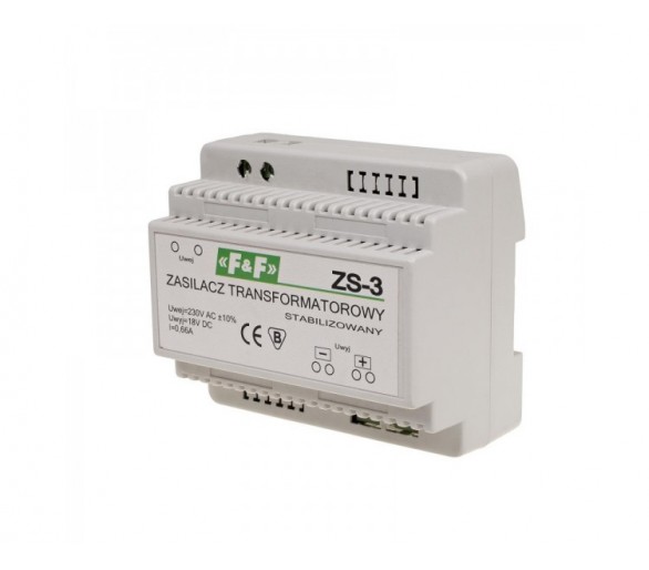 ZS-3 zasilacz stabilizowany 18V DC 0,66A ZS-3 F&F
