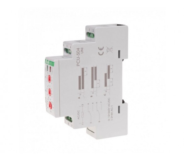 PCU-504UNI Przekaźnik czasowy z podtrzymaniem po zaniku napięcia zasilania, styk 1NO/NC, 12-264V F&F