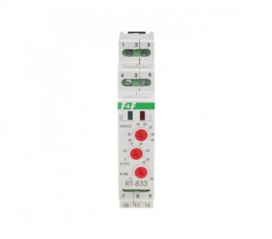 RT-833 regulator temperatury z regulacją prędkości obrotowej wentylatora montaż na szynie DIN styk: 1NO/NC 230V AC F&F