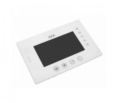 MK-08F wideodomofon: monitor 7 kolorowy z pamięcią, port karty SD, plastik/aluminium, czarny + zasilacz F&F