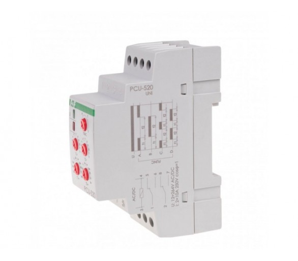 PCU-520UNI Przekaźnik czasowy 2-funkcyjny (nastawa 2 czasów T1 T2, styk: 2xNO/NC 12-264V F&F