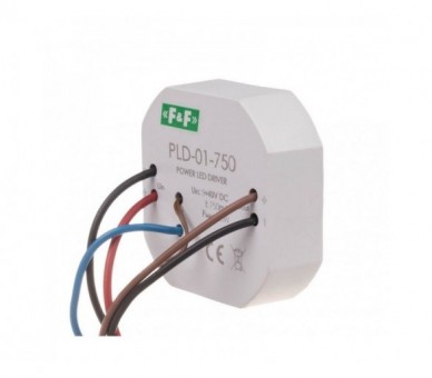 PLD-01-750 zasilacz LED mocy nap. wej. 5-40V DC, montaż w puszce Ø61, 750W F&F