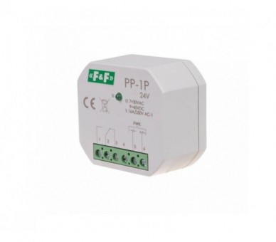 PP-1P-24V Przekaźnik elektromagnetyczny, 1P 16A, montaż podtynkowy,U7-30VAC / 9-40VDC F&F