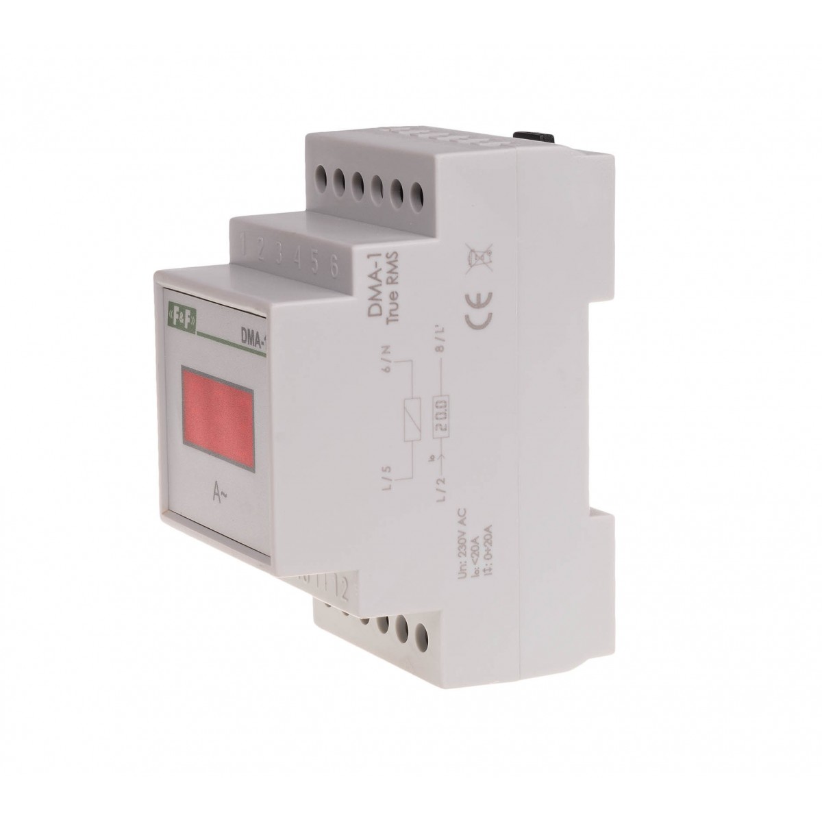 DMA-1RMS-600-5A cyfrowy wskaźnik wartości natężenia prądu, jednofazowy DMA-1 true RMS, pomiar półpośredni 600/5A F&F