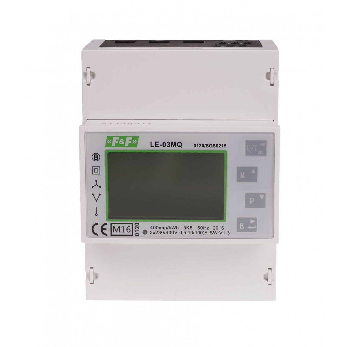 LE-03MQ Trójfazowy licznik zużycia energii czynnej i biernej, Modbus RTU, 100(5)A, MID F&F