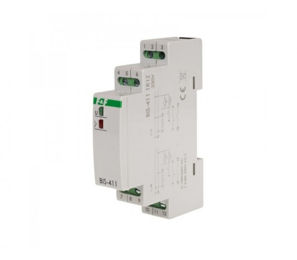 BIS-411-1R1Z przekaźnik bistabilny 230V 1R+1Z, montaż na szynie DIN F&F