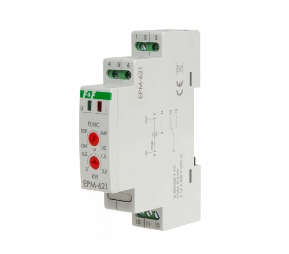 EPM-621 elektroniczny przekaźnik mocy pobranej i oddanej do sieci, moc mierzona 0-2kW F&F