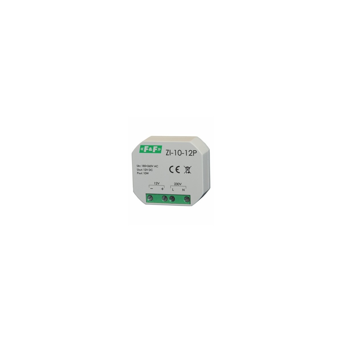 ZI-10-12P Zasilacz impulsowy do puszki, 12V, 10W F&F ZI-10-12P Zasilacz impulsowy do puszki, 12V, 10W F&F