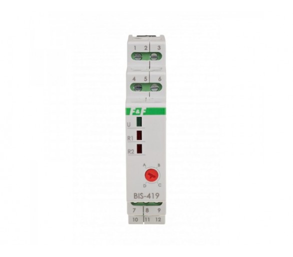 BIS-419-24V Przekaźnik bistabilny 9-30 V AC/DC, 4 funkcyjny, DIN, dwa obwody sterowania F&F