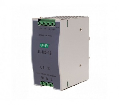 ZI-120-12V zasilacz impulsowy przemysłowy nap. wej. 90-264V AC/120-370V DC, P120W nap. Wyj. 12V DC F&F