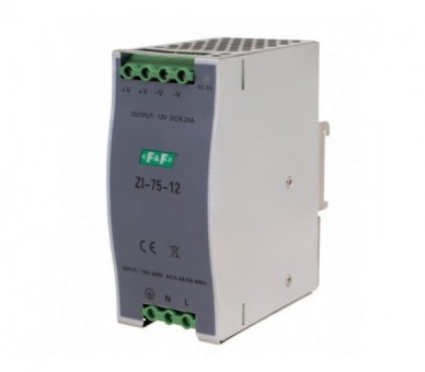 ZI-75-12V zasialacz impulsowy przemysłowy nap. wej. 90-264V AC/120-370V DC, P75W nap. Wyj. 12V DC F&F