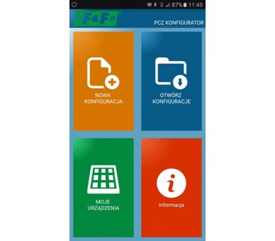PCZ Konfigurator Aplikacja mobilna - konfigurator do zegarów z funkcją NFC dostępna na Google Play F&F