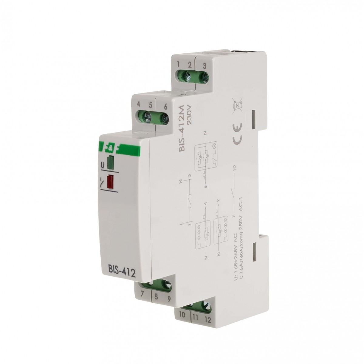 BIS-412M Przekaźnik bistabilny grupowy z pamięcią, na szynę DIN, 230V F&F