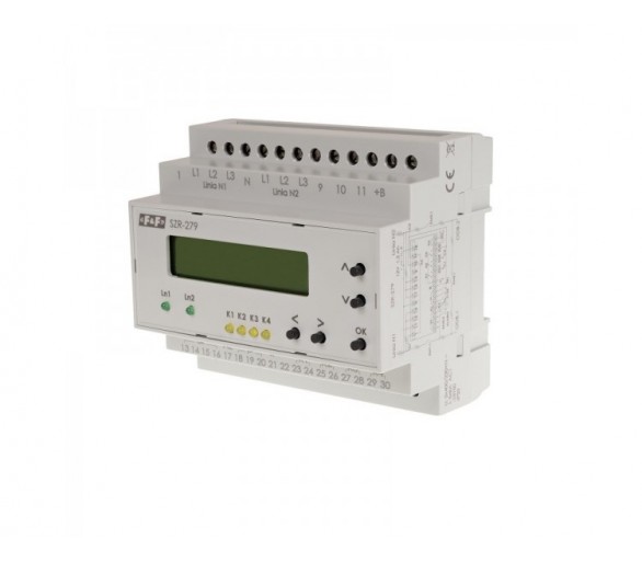 SZR-279 Sterownik załączania rezerwy, sieć 3 i 4-przewodowa, 24-230V AC, trzyliniowy F&F