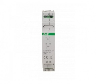 ZI-15 Zasilacz impulsowy 12W, 15V DC, nap. zas. 100-230V, do montażu na szynie DIN F&F