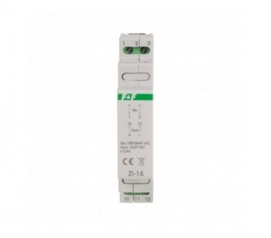 ZI-16 Zasilacz impulsowy 12W, 13,5V DC, nap. zas. 100-230V, do montażu na szynie DIN F&F