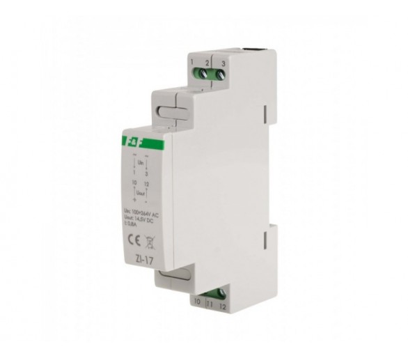 ZI-17 Zasilacz impulsowy 12W, 14,5V DC, nap. zas. 100-230V, do montażu na szynie DIN F&F
