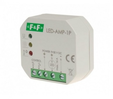 LED-AMP-1P wzmacniacz sygnału zasilającego do oświetlenia LED do puszki podtynkowej F&F