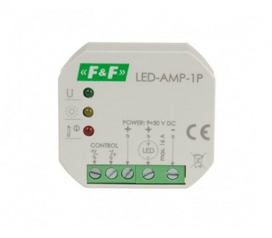 LED-AMP-1P wzmacniacz sygnału zasilającego do oświetlenia LED do puszki podtynkowej F&F